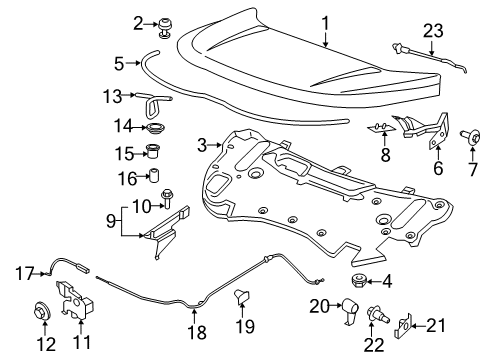 2021 Ford Edge HOOD ASY Diagram for KT4Z-16612-B