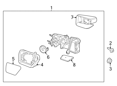 2023 Ford F-150 Lightning Outside Mirrors Diagram 3