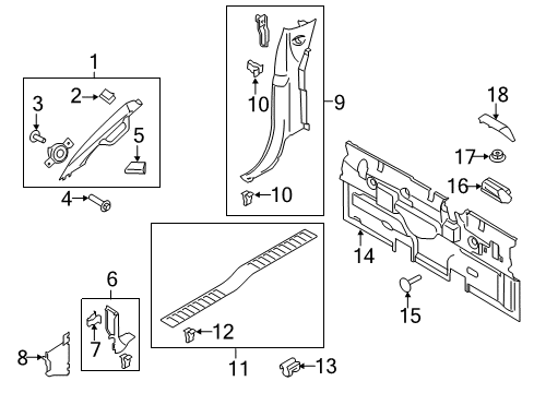 2020 Ford F-150 Interior Trim - Cab Diagram 10