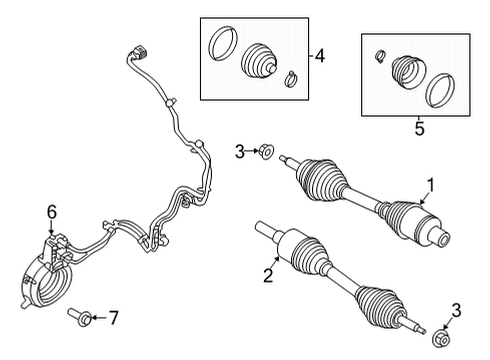 2021 Ford F-150 Drive Axles - Front Diagram 1