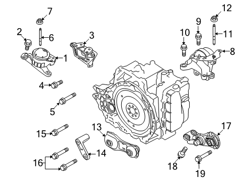 2019 Ford Police Interceptor Sedan Engine & Trans Mounting Diagram 1