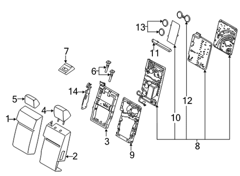 2023 Ford F-150 COVER ASY - SEAT BACK Diagram for ML3Z-1564416-AB