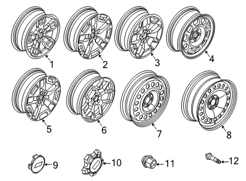 2021 Ford Bronco Sport WHEEL ASY Diagram for M1PZ-1015-A