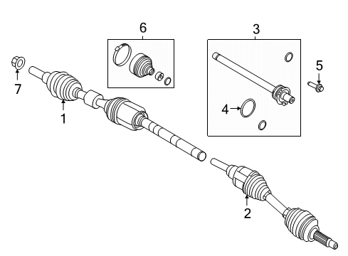 2023 Lincoln Corsair SHAFT - FRONT AXLE Diagram for LX6Z-3B436-CL