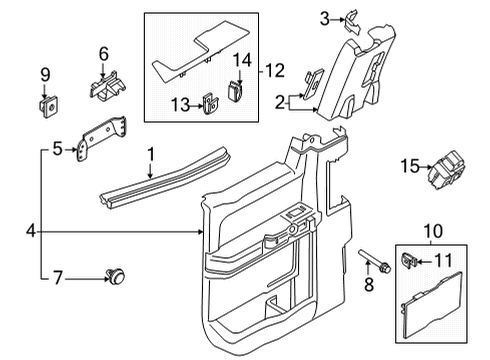 2023 Ford F-150 PANEL ASY - DOOR TRIM Diagram for ML3Z-1827411-CC