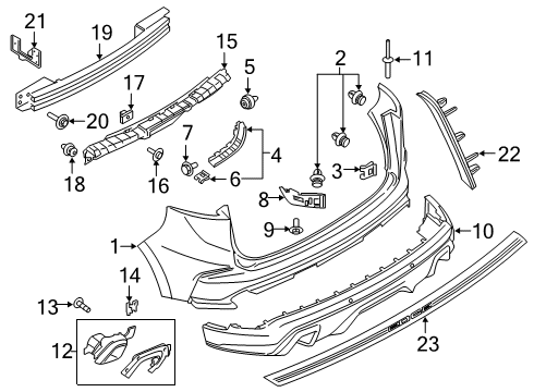 2022 Ford Edge Bumper & Components - Rear Diagram 2