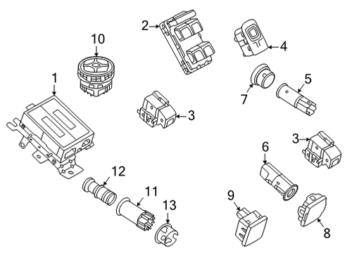 2023 Ford Bronco SWITCH ASY - CONTROL Diagram for M2DZ-14B596-AB