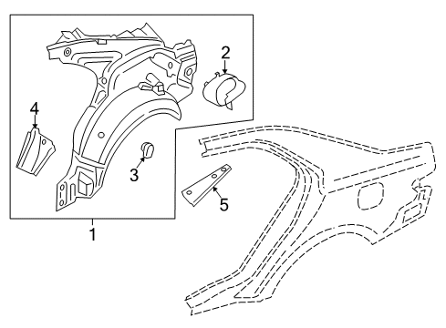 2020 Lincoln Continental Inner Structure - Quarter Panel Diagram