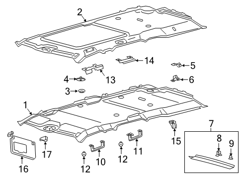 2020 Ford Expedition Interior Trim - Roof Diagram 2