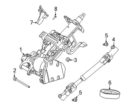 2021 Ford Mustang Mach-E Steering Column & Wheel, Steering Gear & Linkage Diagram 2