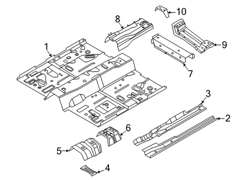 2022 Ford Maverick Floor & Rails Diagram 1