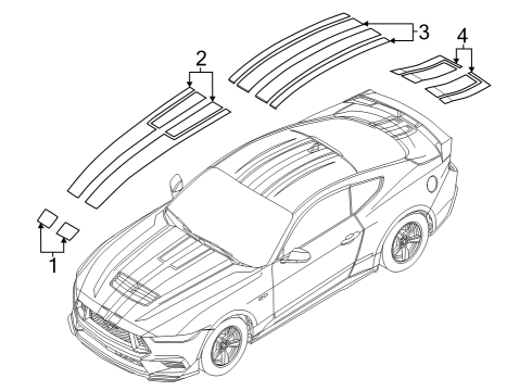 2024 Ford Mustang Stripe Tape Diagram 3