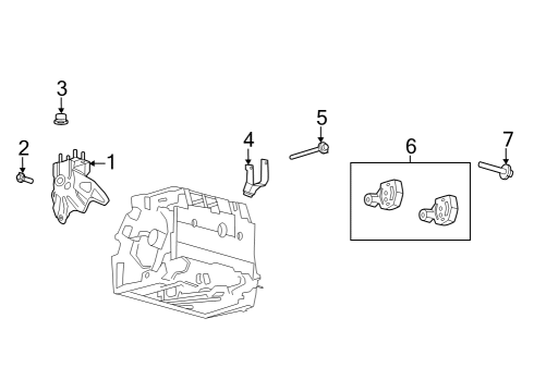 2022 Ford F-150 Lightning BRACKET - ENGINE FRONT SUPPORT Diagram for NL3Z-6038-F