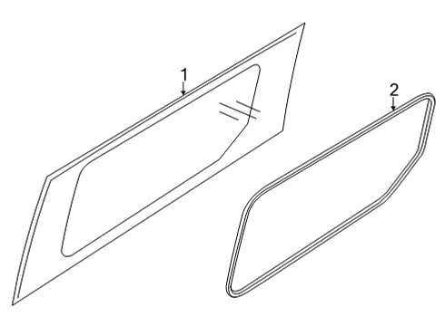 2023 Ford Transit Connect Glass - Side Door Diagram 2