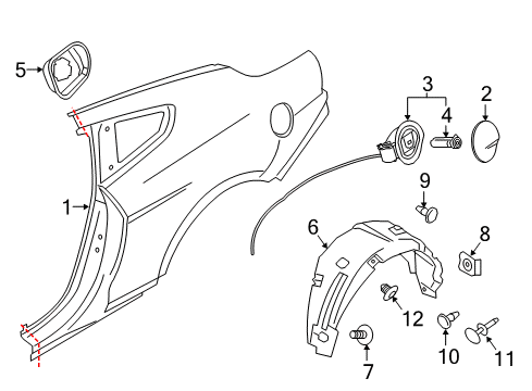 2021 Ford Mustang Quarter Panel & Components Diagram 2