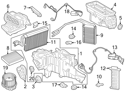 2023 Ford F-350 Super Duty FAN AND MOTOR ASY Diagram for PC3Z-19805-A