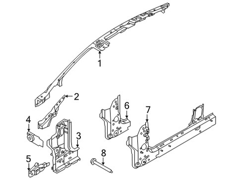 2023 Ford Mustang Mach-E Hinge Pillar Diagram