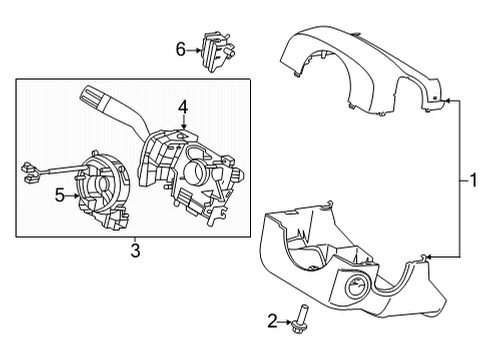 2022 Ford F-150 Shroud, Switches & Levers Diagram 1