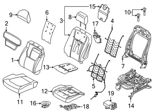 2021 Ford F-150 COVER ASY - SEAT BACK Diagram for NL3Z-1664416-BC