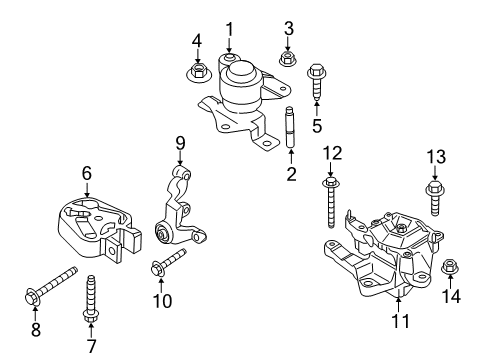 2020 Lincoln MKZ Engine & Trans Mounting Diagram 1