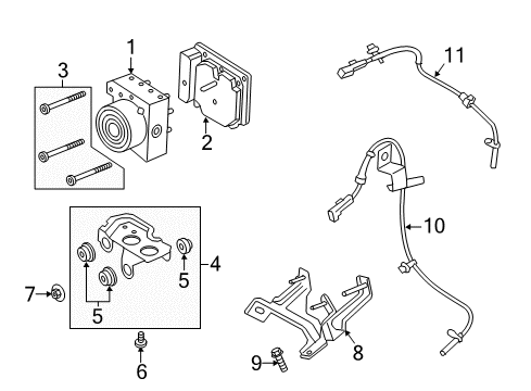 2020 Ford Fusion ABS Components Diagram 2