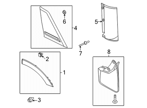 2021 Ford Bronco Sport Exterior Trim - Quarter Panel Diagram