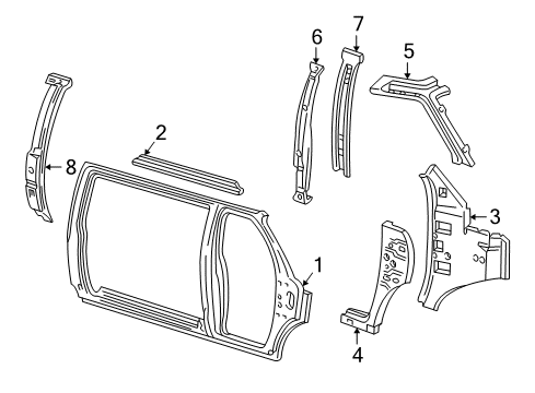 2021 Ford E-350/E-350 Super Duty REINFORCEMENT ASY - DOOR HINGE Diagram for F7UZ-1522842-A