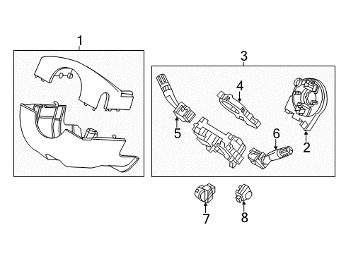 2019 Ford Police Interceptor Utility Shroud, Switches & Levers Diagram 2