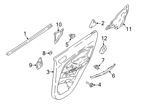 2022 Ford EcoSport Interior Trim - Rear Door Diagram