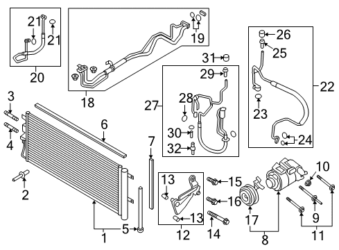 2020 Lincoln MKZ A/C Condenser, Compressor & Lines Diagram 3