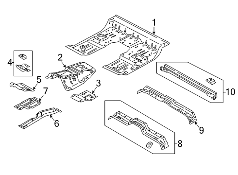 2022 Ford F-350 Super Duty Floor Diagram 2