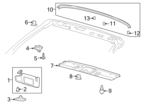 2024 Ford Mustang Interior Trim - Roof Diagram 1