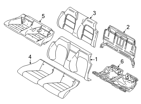 2023 Ford Mustang Rear Seat Components Diagram 1