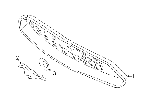 2022 Ford Mustang Grille & Components Diagram 2