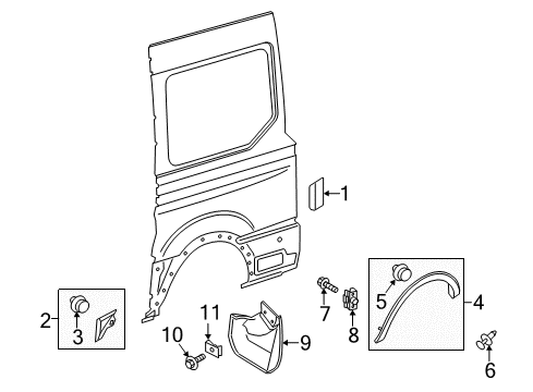 2022 Ford Transit Exterior Trim - Side Panel Diagram 3