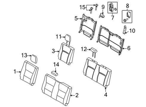 2023 Ford F-150 COVER ASY - REAR SEAT BACK Diagram for NL3Z-1666600-FA