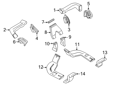 2021 Ford Transit Connect Ducts Diagram 1