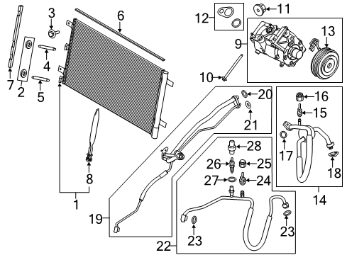 2020 Ford F-150 A/C Condenser, Compressor & Lines Diagram 3