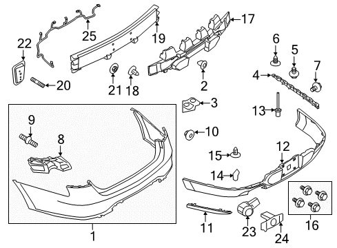 2019 Ford Police Interceptor Sedan Rear Bumper Diagram