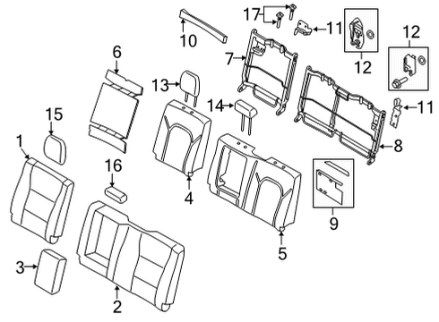 2021 Ford F-150 COVER ASY - REAR SEAT HEADREST Diagram for NL3Z-18501A04-VF