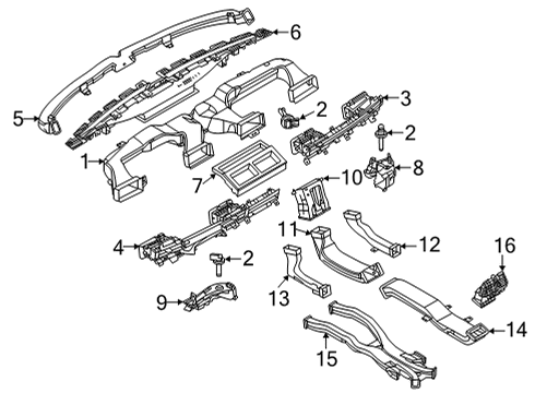 2022 Ford Mustang Mach-E Heater Core & Control Valve Diagram 3