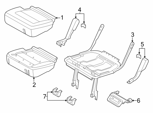 2021 Ford Bronco COVER ASY - REAR SEAT CUSHION Diagram for M2DZ-5463804-DA