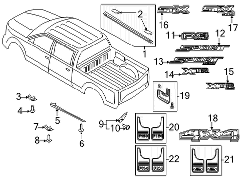 2023 Ford F-150 Exterior Trim - Pick Up Box Diagram 3