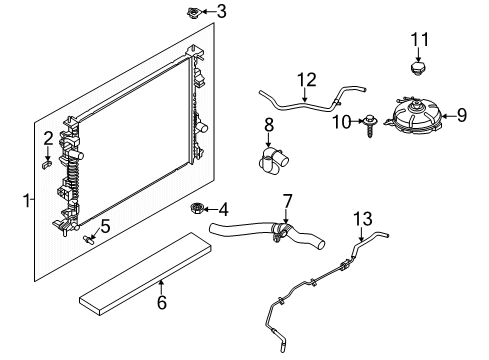 2020 Lincoln Corsair Radiator & Components Diagram 1