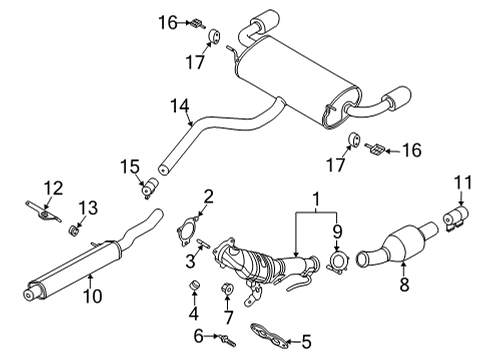 2021 Lincoln Corsair Exhaust Components Diagram 2