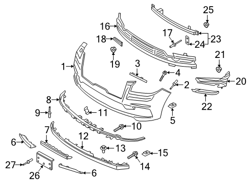 2021 Lincoln Navigator Bumper & Components - Front Diagram