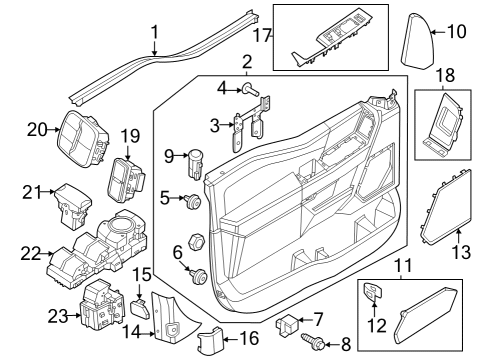 2023 Ford F-350 Super Duty Mirrors Diagram 1