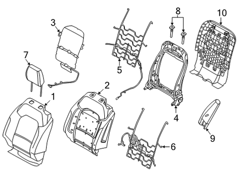 2022 Ford Bronco PAD - SEAT BACK Diagram for M2DZ-7864810-C