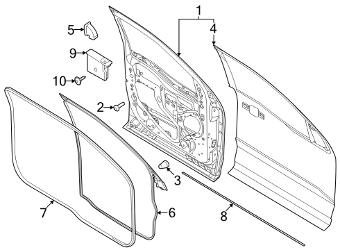 2024 Ford F-250 Super Duty Door & Components Diagram 2