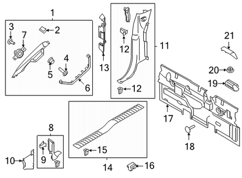 2021 Ford F-150 Interior Trim - Cab Diagram 8